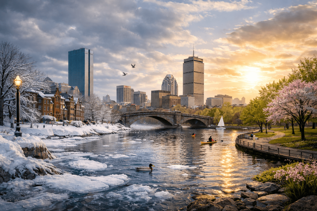 Boston in transition. As winter ice melts along the Charles River, the Greater Boston real estate market is doing the same. Inventory is slowly returning, buyer psychology is shifting, and pricing is stabilizing across condos and multifamily properties. Not a boom. Not a bust. A healthier, more balanced Boston housing market in 2026.